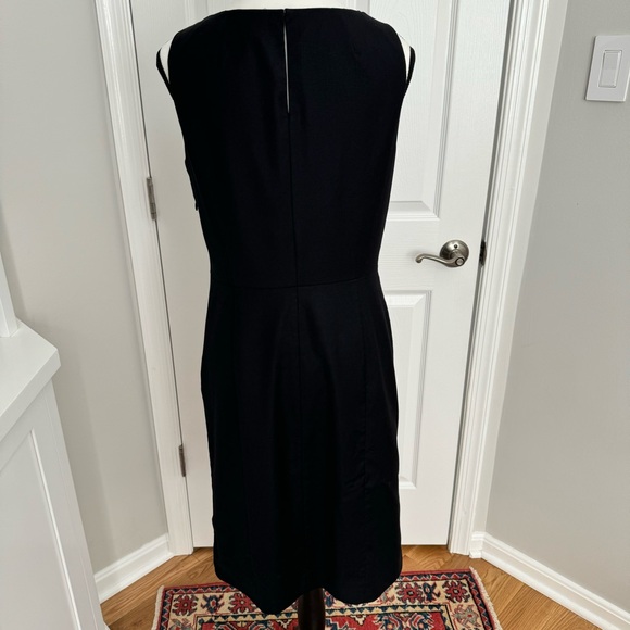 J.CREW Black Wool Suiting Surplice Draped Neck Dress Size 4 - Picture 7 of 11